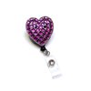 Sparkles! Sparkly Rhinestone Heart Retractable Badge Reel/ID Badge Holder/Brooch/Pendant/Id Badge Holder (Purple)