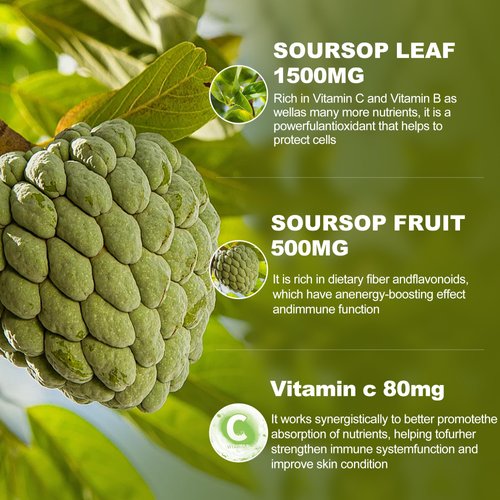 (3 Pack) Soursop Graviola Liquid Drops 2000mg，Immune Boost，Cell Support & Regeneration，Natural Antioxidant，Soursop Extract - 98%, Sugar/Gluten Free, Natural Flavor, 6 Fl Oz
