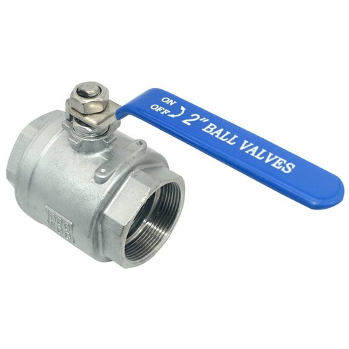 Megairon 316 Stainless Steel 2" Full Port Ball Valve with Blue Vinyl Handle, NPT Female x Female Thread,1000 WOG(US Stock)