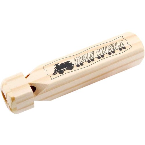 Onwon 1 Pcs Solid Wood Train Whistle 4 Tones Wooden Whistle The Train Themed Party Favors Wood Whistle Conductor Prop Contest or Carnival Prize