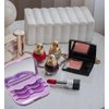 3 Tier Eyelash Storage Case Lash Dime Organizer Holder Box with Mirror Makeup Cosmetic Travel Case Empty and Eyelash Tweezer False Lash Container (Purple)