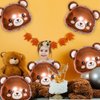 5pcs Bear Balloons，Teddy Bear Baby Shower Decorations for Jungle Safari Woodland Animal Farm Zoo Theme Birthday Party Supplies