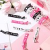 Hanaive 24 Pcs Cheerleader Gifts Cheer Bracelets Cheer Hair Ties Cheerleading Hair Ties Elastic Cheer Hair Accessories Cheerleader Ponytail Holder Wristbands for Girls Women Teams (Black, White, Pink)