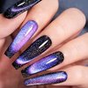 Gsnagole 9D Reflective Cat Eye Gel Nail Polish Set 2 Bottles with Magnetic Stick Chameleon Holographic Sparkling Galaxy Effect Soak Off Manicure DIY at Home (9DMHMY-4-Blue Purple)