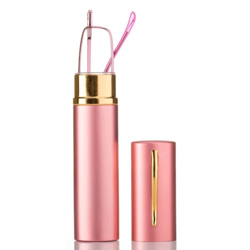 "Pocket" Readers Ultra Compact Spring Temple Reading Glasses w/Portable Pocket Clip Aluminum Case Pink +1.00