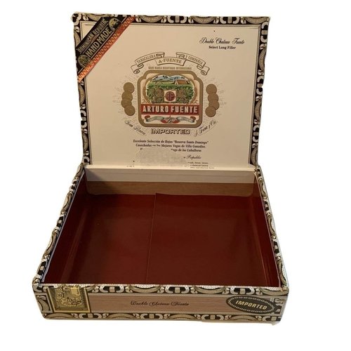 Arturo Fuente Premium Wood Cigar Box Case for Crafts, Guitars or Storage (Double Chateau)