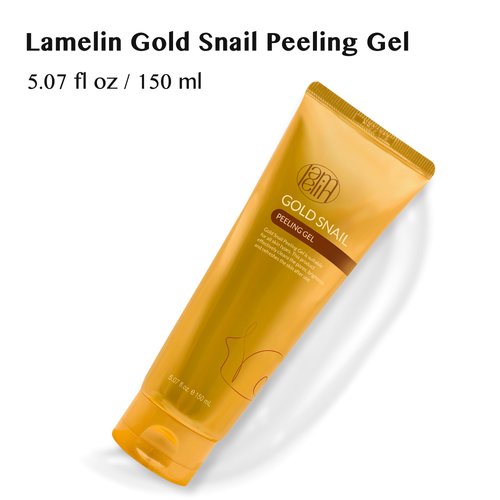 Lamelin Gold Snail Peeling Gel, 24K Gold Face Exfoliator, Natural Gentle Scrubber, Blackhead Remover, Pore & Acne Scar Minimizer, All Skins, 5.07 fl oz Made In Korea