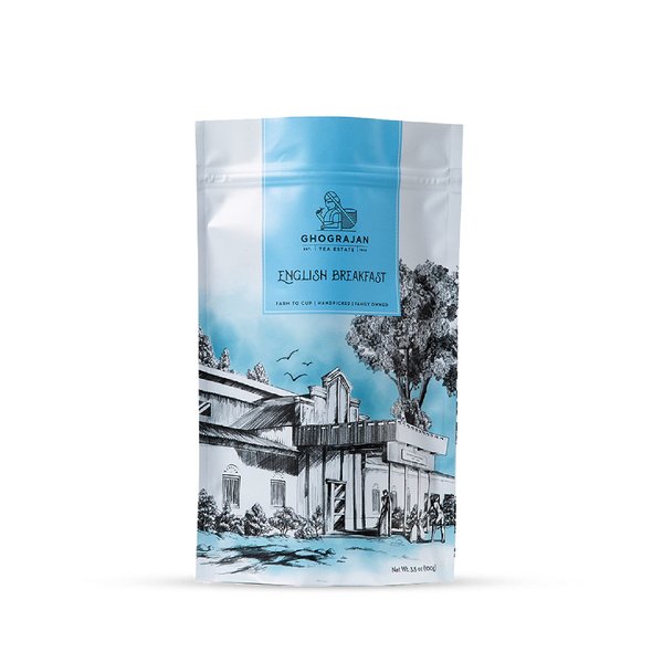 English Breakfast Loose Leaf Black Tea (200+ Servings) - Fresh Harvest - Strong Full Bodied Whole Leaf Assam Black Tea - Farm2Cup from 5th Generation Tea Farm - Bulk Pack - 1 Pound Sealable Pouch