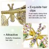 HINZIC 2pcs Rhinestone Butterfly Hair Clip Bling Crystal Metal Hair Accessories Diamond Headdress for Women Wedding Bride Party Prom(Green, Gold)