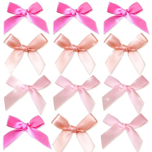 JeVenis 12 PCS Pink Ribbon Bows Hair Clip Pink Bow Claw Clip Hair Clip For Long Thick Hair Hair Bows Hair Barrettes Ribbon Bows Hair Accessories