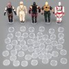 SIXPOINTS 36 Pieces Clear Round Figure Display Stand Base Compatible with 3.75” Vintage Star Wars Movie Action Figures toy, 25mm Wide Disc,3.6mm Peg Doll Model Support Stand…