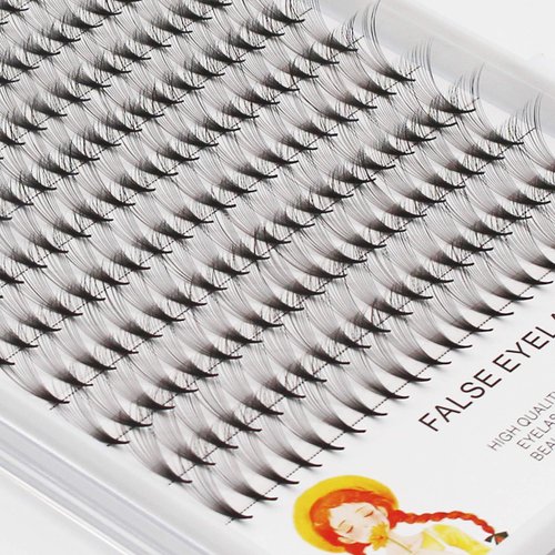 Dedila Thickness 0.07mm D Curl -14D Premade Fans Eye Lashes Extensions Long Stem Natural Long Soft and Light Individual False Eyelashes Makeup Cluster Lashes 10-18mm Available (14MM)
