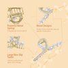 Yonchic 3-Piece Multiple Shapes Metal Hair Clips, Tulip Hair Claws for Thin/Medium Thick Hair, Elegant Camellia Barrettes Strong Hold Clamps Non Slip Cute Rhinestone Catch Accessories