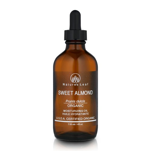 Natures Leaf Sweet Almond Oil, USDA Certified Organic, 100% Pure, Cold Pressed, Nourish & Soften, Promotes Healthy Looking Skin and Hair, Unscented, 4 ounce