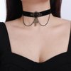 Xerling Black Gothic Wrap Choker Rose Flower Cross Pendant Necklaces Boho Chains Choker Necklaces for Women Vintage Costume Necklaces