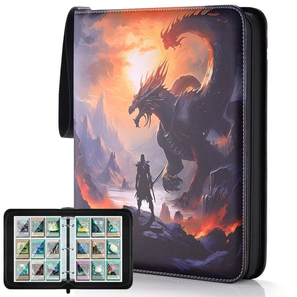 MewVeer Trading Card Binder, 900 Game Album Holder with Sleeves for MTG/YGO/PTCG Cards, Games Carrying Case Collection Book Gifts for Cards Storage Organizer & Boys & Girls