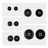 100 Pcs Premium Mixed Resin Sewing Buttons, kidoom Eco-Friendly 4-Hole Craft Buttons, 5 Sizes of Black Buttons Suitable for Sewing, DIY and Holiday Decoration(Black & White)