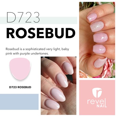 Revel Nail Dip Powder - Pink Dipping Powder, Long-Lasting Dip Nail Color, Chip & Crack Resistant, No UV Lamp, DIY Manicure For Strong Healthy Nails, Rosebud