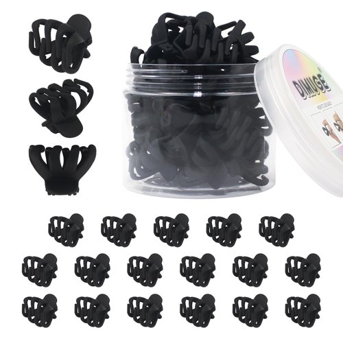 DIMUGE 20 Pcs Great Sturdy Small Black Octopus Claw Clips,1.18 Inch Small Hair Claw Clips Great for Women and Girls Fine Hair