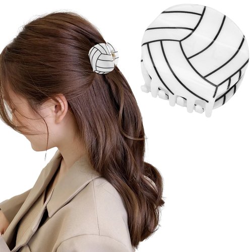 Hapdoo 1pc Acrylic Volleyball Hair Clips, Sport Hair Claw Clips Game Day Rugby Hair Accessories G...