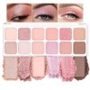 12Colors Nude Pink Eye Shadow Palette Makeup,Highly Pigmented Matte Shimmer Eyeshadow Palette Nude Pink Eye Shadows Long Lasting Waterproof Blendable Naturing-Looking,Great for Travel Gift Kit