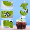 JonesLi 3th Birthday Candles，Soccer Birthday Decorations，Suitable for Girl and boy Cake Toppers, Wedding Cakes, Anniversaries, Party Celebrations, Birthday Decorations