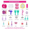 Pretend Play for Girls, 21 Pieces Vanity Set w/ Mirror +3 Free Tiaras, Beauty Hair Salon Kit, Play Makeup Toys for 3 Years Old, No Chemicals, No BPA, Best Christmas and Birthday Gift for Preschoolers