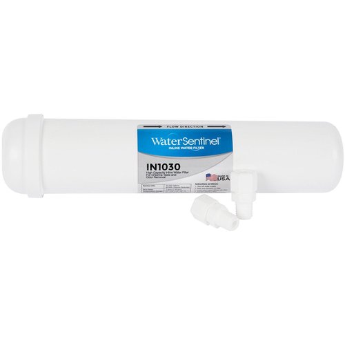 WaterSentinel IN1030 30K Inline Drinking Water Filtration, for Refrigerator, RV, Motor Homes, Campers, Boat, Fountains, Coffee & Tea Brewing, Chlorine & Odor Reduction, Fresh Drinking Water Filter