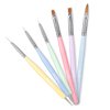 TEOYALL Nail Art Brushes, Nail Design Painting Brushes Builder Gel Brush Nail Dotting Tools Nail Fine Liner Brushes