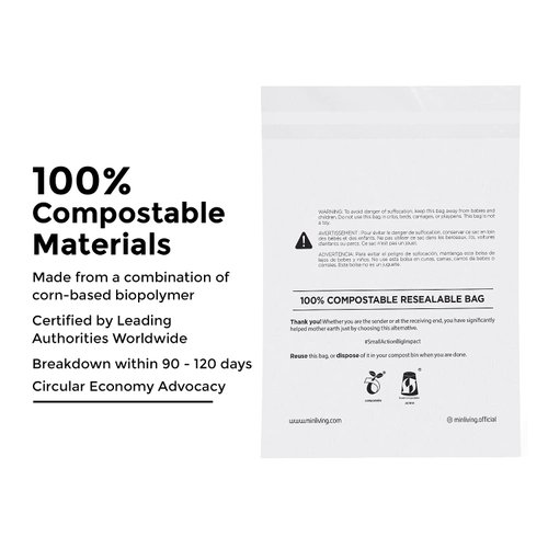Eco Friendly Clear Bags, 85 count M size (85 pcs 10x 13 inches), Self Seal Cello Frosted Resealable Compostable Shipping Clothing bag for Packaging, Clothes Shirts Cello bags, minliving (M, 85 Pack)
