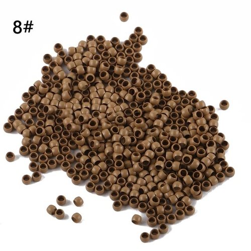 2.5 mm Micro Nano Ring No silicone Copper Beads Tubes Links for I-tip Feather Hair Extensions 1000 units/lot (Dark Blonde)