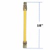 EZ-Fluid 18" S.S Corrugated Yellow Epoxy Coated 3/4"MIP x 3/4"FIP(5/8"OD)Gas Flex,Flexible Natural Gas Connector Hose Supply Line For Gas Pipe,Hot Water Heater,Range,Dryer,Stove,Grill (1) (1, 18-inch)