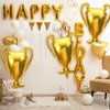6 Packs Gold Champion Foil Balloons Championship Foil Trophy Balloon The First Prize Sport Balloons Basketball Soccer Football Anniversary Birthday Games Party Decorations