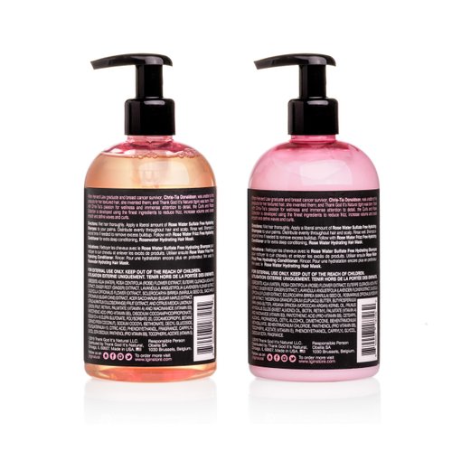 tgin Rose Water Shampoo + Conditioner Duo for Curly, Coily and Wavy Hair, Sulfate Free, with Rose Water, Acai Berries, Nourishes and Detangles Dry, Color Treated Hair, 13 oz