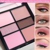 Six-Color Eyeshadow Makeup Palette, Pale Red Rose Pink Dark Browm Rose Gold Champagne Gold Nude Pink Eyeshadows, Blendable Matte and Shimmer, Long-Lasting - Cruelty-Free With Built-In Mirror - 01#