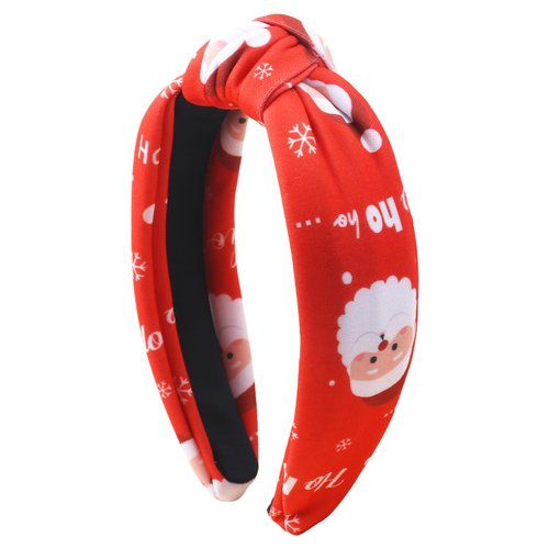Kistreao Christmas Headband Red Santa Claus Hair Bands Cute Knotted Christmas Hair Accessories fo...