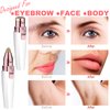 Facial Hair Remover for Women, Eyebrow Trimmer Nose Hair Razor 2-in-1, Mini Bikini Razor Precise Shaper, Portable Rechargeable Epilator for Lips, Body, Cheeks, Chin, Arms, Legs, Peach Fuzz (White)