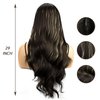 MocNeavian Dark Brown Golden Ombre Wigs 29 Inches Long Wavy Wigs for Women Middle Part Ombre Natural Looking Synthetic Heat Resistant Fiber Wig Women's Wigs for Daily Use Women's Charming Wigs