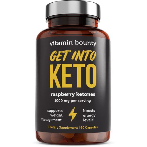 Vitamin Bounty Get Into Keto Pills - Premium Raspberry Ketones, Promotes Ketosis for Women and Men, Supports Keto Diet, Green Tea, Boosts Energy, Non-GMO - 60 Capsules