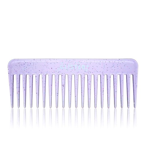 Glister - Paradise Detangling Wide-Tooth Comb Durable Brush for Best Styling and Professional Care, Suitable for Curly, Long, Wet Hair Types, Reduces Hair Loss - (Purple)