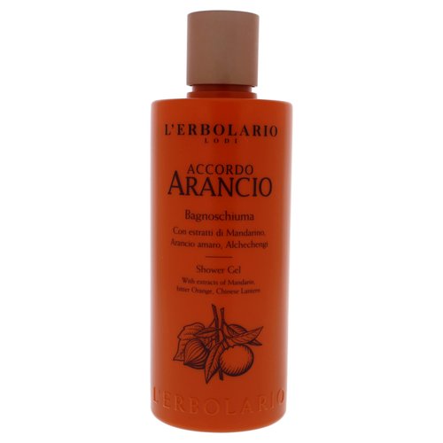 L'Erbolario Accordo Arancio Shower Gel - Positive And Comforting Citrus Scent - Awakens The Well-Being Of The Body - Leaves Skin Toned And Moisturized - Paraben Free - Long Lasting Scent - 8.4 Oz