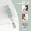 AIMIKE Detangling Hair Brush, Bio-Friendly Vented Detangler Brush w/Flex Soft Bristles, No Pull Detangling Brush for Curly Straight Hair, Wet & Dry Hairbrush Detangler for Women Men Kids, Green,1pcs