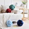 Sioloc Soft Knot Ball Pillows,Round Throw Pillow Cushion Home Decoration Plush Pillow,Throw Knotted Pillow Handmade Round Plush Pillow（10.6inches,Navy）