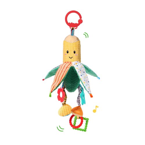 Hanging Rattles Toys, Car Seat Toys for Babies 0-6 Months, Newborn Crib Toys Sensory Corn Soft Stuff Baby Stroller Toys with Crinkle, Squeaky & Teether for Babies Boys Girls 0 3 6 9 to 12 Months