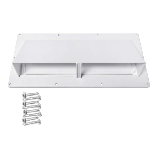 Camp'N RV Exhaust Vent Cover - RV Range Hood Vent/RV Range Hood Cover/Sidewall Vent w/Locking Flap (White)