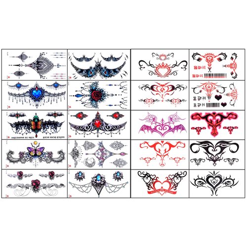Qullue types of flowers, sexy temporary tattoo stickers and fake tattoos that look real and last long are suitable for girls, women or adults(20 sheet temporary tattoo stickers,7.5 * 3.6 inches)