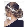 Yokawe Bridal Wedding Hair Pins Silver Leaf Bride Hairpin Rhinestone and Pearl Hair Accessories for Women and Girls(3 PCS)