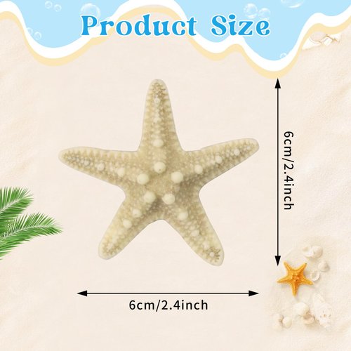 FEINIGESI 4 Pcs Starfish Hair Clip Mermaid Costume Accessories for Women and Girls Resin Sea Star Hairpins Seashell Clips Accessories for Mermaid Halloween Beach Costume