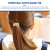 Lurrose Gold Ponytail Cuff Accessory - Punk Gothic Elastic Hair Tie Band with Hair Rope (6 Pcs)