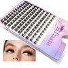 BTLLSSH Lash Extension Kit DIY 240pcs Lash Clusters Eyelash Extension Kit Individual Lashes Kit with Lash Bond & Seal Remover Lash Tweezers for Self Use (003E-0.31-0.63INCH-MixStyles)